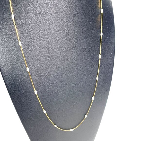 Napier Cocoon Link Chain Faux Pearl Station Necklace Gold Tone Opera Length 22" - Picture 5 of 7